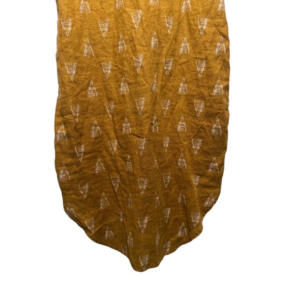 Garnet Hill 100% Linen Maxi Shirtdress Tunic Womens XL Mustard Sundress Tribal - Picture 10 of 15